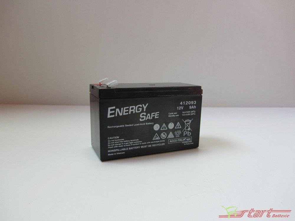 Energy Safe 9-12 12V 9Ah UPS Faston 6.3mm - Batterie gruppi di continuità -  Batterie Ermetiche AGM - Start Batterie Shop